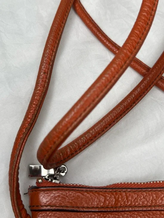 Tignanello Orange Pebbled Leather Crossbody Bag - Picture 8 of 12